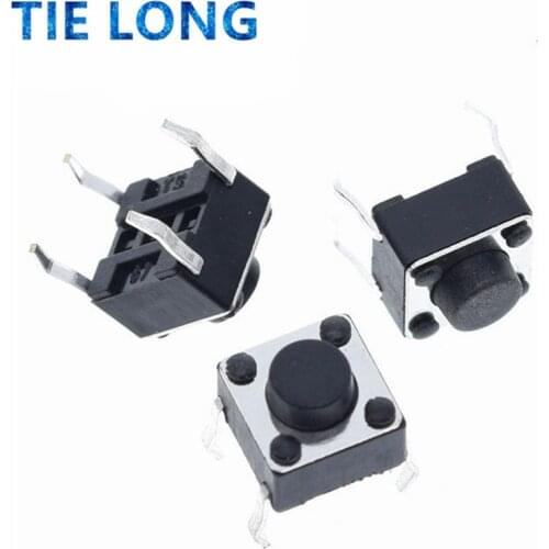 100pcs button Touch switch 6*6*5 keys button DIP 4pin 6*6*5mm Light touch switch DIP4 /OFF Touch 6x6x5 High quality