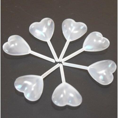 50pcs New Heart Shaped 4ml Transfer Oils Pipettes Plastic Squeeze Eye Dropper 55mm Length
