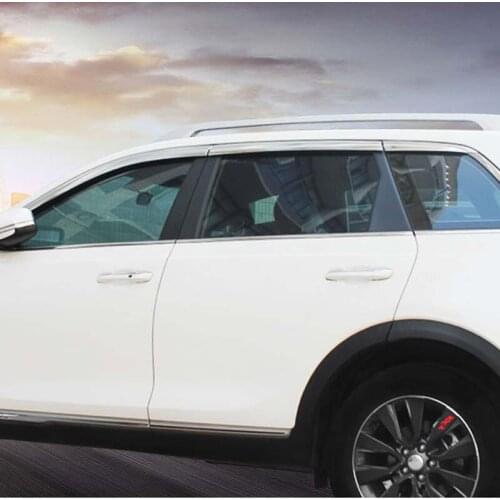 Brand New 1 Set Chrome Side Rain Guard Deflectors Vent Sun Shade Window Visors For Kia KX7 2017