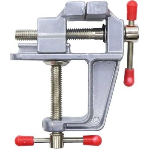 Aluminum Silver Mini Table Vice Small Jewelers Hobby Clamp On Wood Work Manual Milling Machine Vise Table Mini Tool HY108-SR