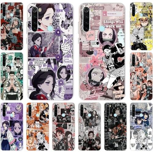 Demon Slayer Anime Kimetsu no Yaiba Comics Soft Phone Case For Xiaomi Redmi 8 9 7 9A 9C 7a 6A K20 K30 Note 9 8T 7 6 Pro 9s Cover