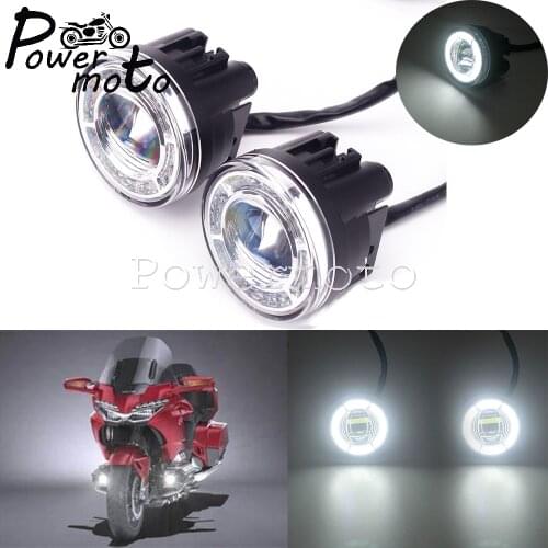 For Honda Goldwing Tour GL1800 2018-up Motorcycle LED Waterproof Front Fog Lights Strobe Flashing Fog Lamp w/ Mounting Kits