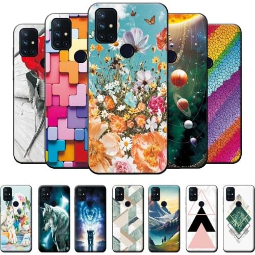For OnePlus Nord N10 5G Case Phone Cover For One Plus Nord N10 N 10 Case Cartoon Black Bumper Silicone TPU on 1+Nord N10 6.49"