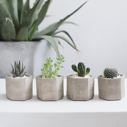 Geometric cement flower pot Garden accessories Breathable Cactus succulent pot Nordic home decoration Bonsai pot maceta casa