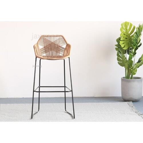 Creative Modern Minimalist Bar Chair Bar Chairs High Stool Bar Stool Home Nordic High Chair Rattan Chair Bar Stool