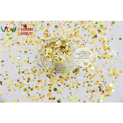 RAIM321-181 Mix Colors Dot shapes round Glitter for nail art ,nail gel,makeup and DIY decoration