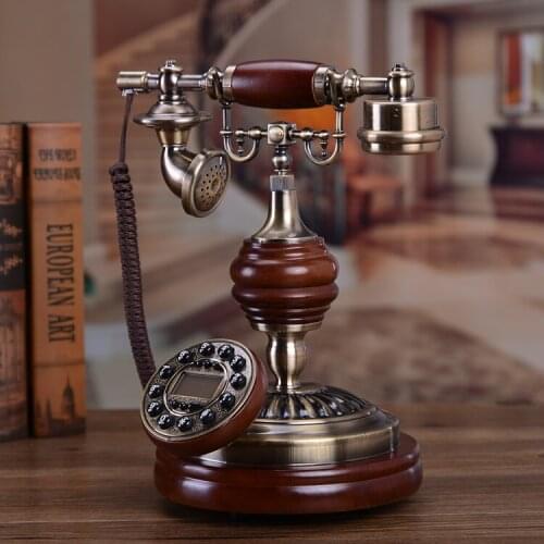 Fashion antique Fixed telephone Vintage household office Solid wood telephone Handsfree/blue backlight/Caller ID