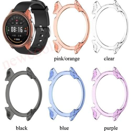 Newcool Soft Clear TPU Case for Xiaomi Color Smartwatch 2019 Colorful Accessory Half-Cover Body Screen Protective Cover Skin