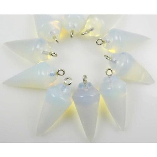 Natural stone Turquoises Quartz Crystal tiger eye lapis Opal Pendulum pendant for diy Jewelry making necklace Accessories10pcs