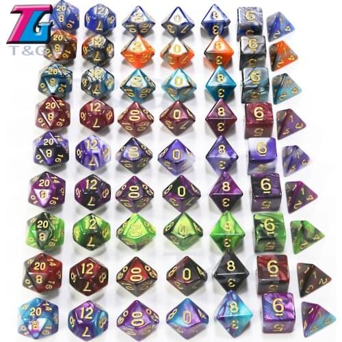 Delicate 7pcs/set Dice with Bag Toys for Adults Kids Plastic Cubes DnD DND RPG Table Game