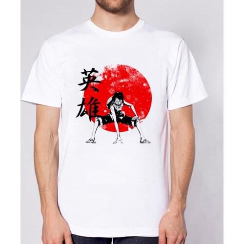 New Summer One Piece Luffy T Shirt Men Japanese Anime Printed Casual T-shirt Unisex Funny Cartoon Tshirt Hip Hop Top Tees Male