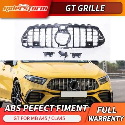 New arrival GT grille for MB a45/cla45 Vertical Style Front Bumper Racing Car front grille For Sports Sedan 2019