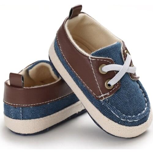 Newborn Baby Boys Shoes First Walkers Infant Crib Shoes Soft Sole Cotton Anti-slip Canvas Sneaker Toddler Shoes Prewalker 0-18M