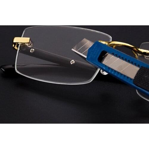 Vazrobe Reading Glasses Men Glass Lens Anti Scratch Diopter Sunglasses Man Rimless Crystal Anti Eye Dry Eyewear