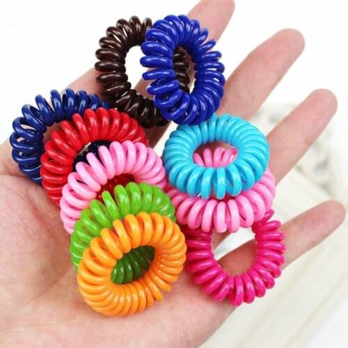 Wholesale 100pcs Women Gorls Multicolor Spiral Hair Head Bands Elastics Bobbles Ties Scrunchies Hair Accessories