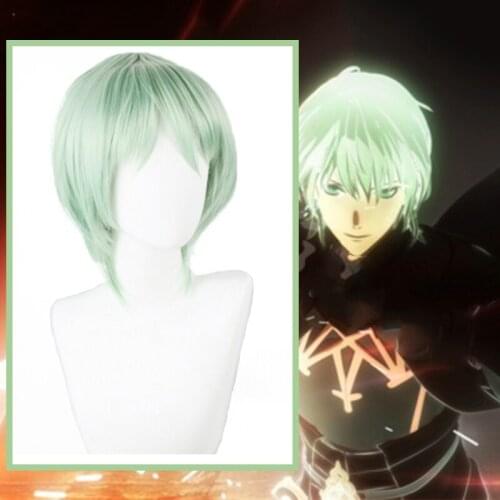 Game Fire Emblem ThreeHouses Cosplay Wigs Byleth Cosplay Wig Heat Resistant Synthetic Wig Short Green Straight Men Anime Hairs