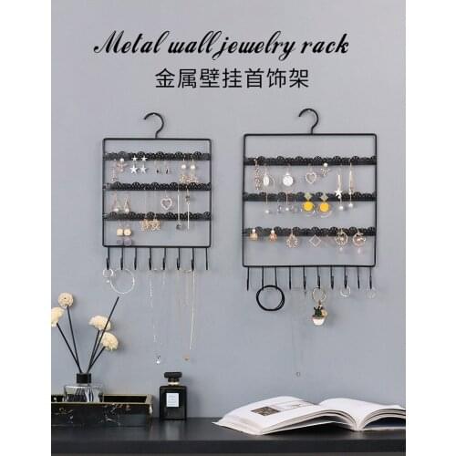 New Jewelry Rack Iron Hollow Decoration Hanging Wall Dresser Earring Bracelet Necklace Jewels Display Hooks Jewelry Storage Rack