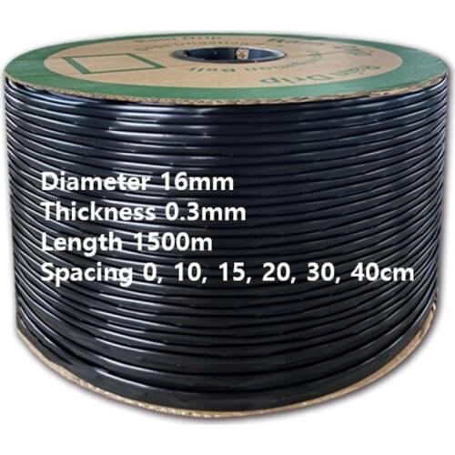 16mm Diameter 0.3mm Thickness 1500m Length Dripping Hose / Tape Irrigation Material Pipe Soft Hose Drip