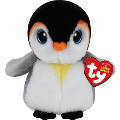 Ty Beanie Big Glitter Eyes Grey White Black Penguin Cute Plush Stuffed Animal Soft Bedside Toys Doll Birthday Gift For Kids 15CM