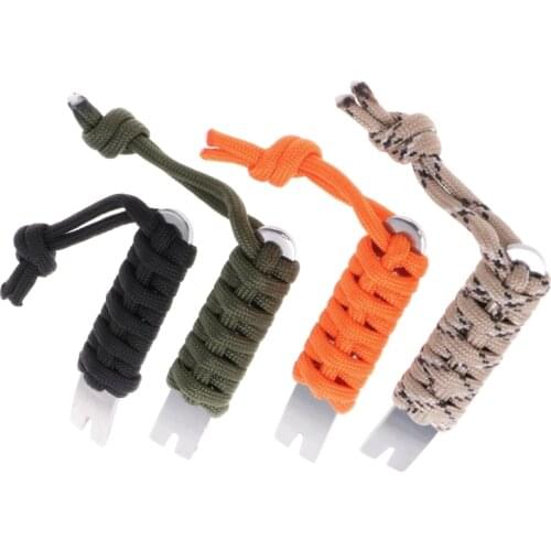 Unique Mini EDC Tool Crank Crowbar Pocket Pry Bar Paracord Scraper Opener Winder Staple multi-functional outdoor tool