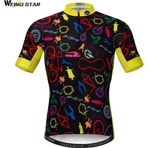Weimostar Cool Design Cycling Jersey Top Men Summer Mountain Bike Clothing Maillot Ciclismo Pro Team Road Bicycle Jersey Shirt