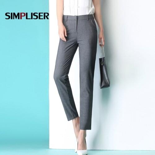 Womens Pants Formal Business Suit Trousers Plus Size 4xl Black Grey Female Office Work Wear Pencil Pants OL Pantalon Plus Size