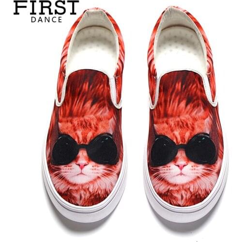 2018 Woman Casual Shoes Women Customized 3D Prints Spring Shoes Air Mesh Party Shoes Girl Loafers Slip-on Female Leisure Shoes