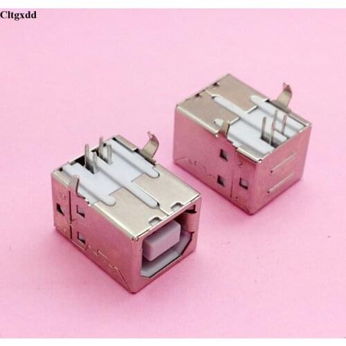 10pcs Square Usb Socket B Type Female 90 Degree Pcb Welding Parent Connector For Data Printer