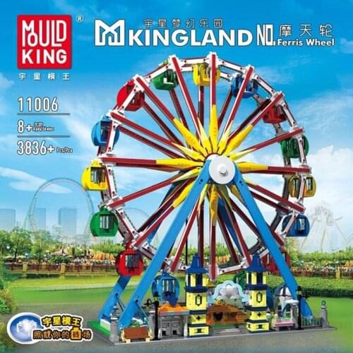 11006 MOC Street View creative series remote control lighting electric Ferris wheel childrens assembled building block toys