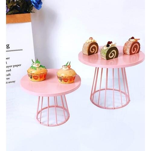 2pc Gold white pink blue Metal Cake Stand Round Cupcake Wedding Birthday Party Dessert Pedestal Display Plate Home Decor