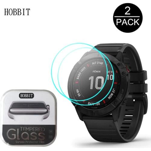 2Pack 2.5D Clear Tempered Glass Screen Protector For Garmin Fenix 6 6s 6x Pro Sapphire Solar GPS Watch Screen Protective Film