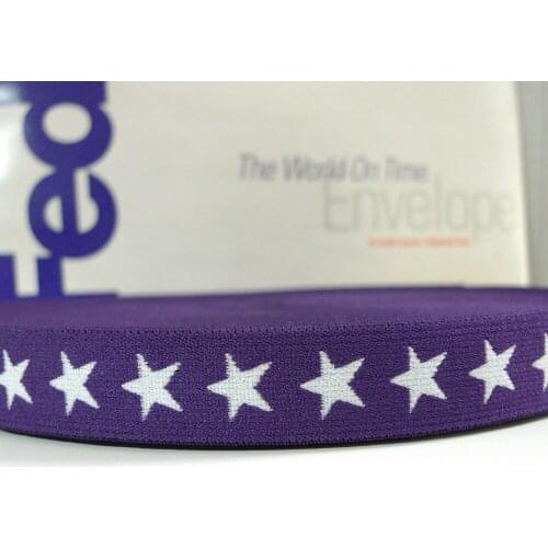 27 Yards 3/4'' 20mm Purple Color Star Print Jacquard Underwear Elastic Tape