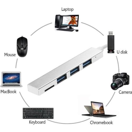 4 in 1 USB 3.1 Type-C Hub To USB 3.0 Magnesium Alloy Hub With TF Reader Slot 3 Port For MacBook Pro/Air Hub OTG Function