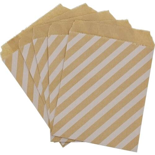 5-50pcs Kraft Paper bags Popcorn Food Safe Printed Birthday Party Supplies eco friendly kraft promotion Candy Gift bag 13x18cm