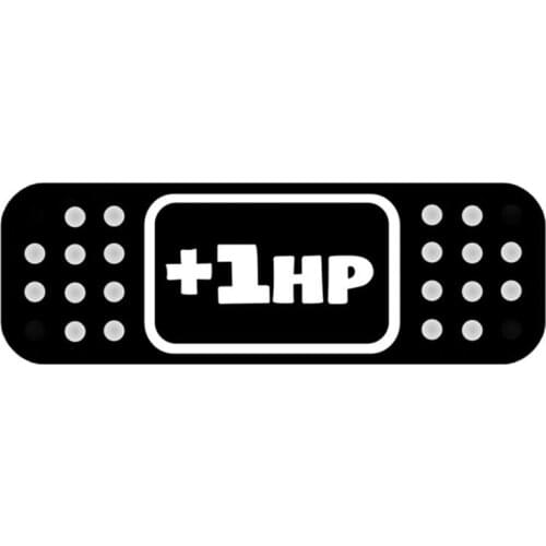 Car Styling 12*4cm Cartoon +1hp Band Aid Jdm Decal Car Sticker Accessories Black/silver