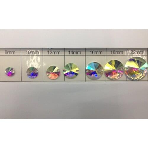 Free shipping~! 1000pcs/Lot,8mm~22mm steeple Round shape crystal AB color Flat Back Sew On Resin Beads.500pcs/Lot