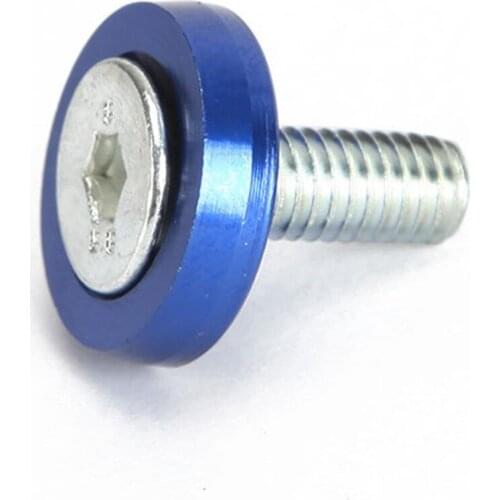 Free shipping 20Pc M6x10mm Blue Billet Aluminum Fender Bumper Washer Bolt Engine Bay Screw Kit