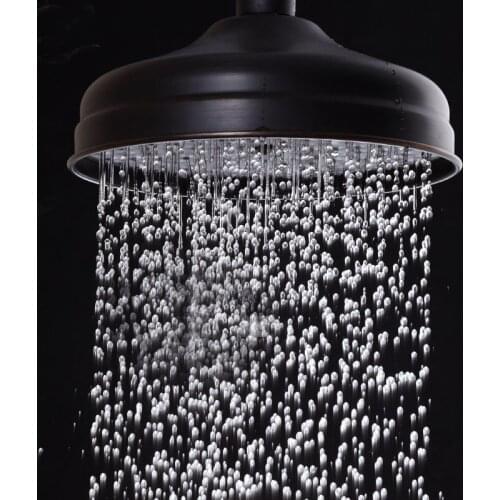 Black Oil Rubbed Bronze Round 8" Rainfall Shower Head Bathroom Shower Head Water Saving Spray Bsh003
