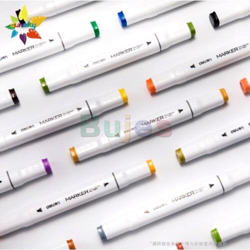 Deli 12/24/36/48/60/80 Double head square pen holder students marker pen graffiti architecture hand drawing design art supplies