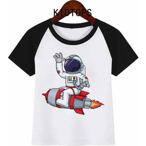 Children T-shirt The Astronauts Space Child Shirt Girl Short T Shirts Kids Vest Baby Clothes Boy Tops Teens Tee