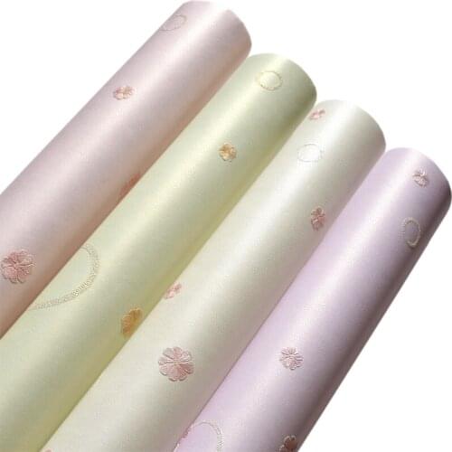 Childrens Room Warm Non-Woven Wallpaper Pastoral Pink Romantic Small Flower 3D Girl Bedroom Wallpaper