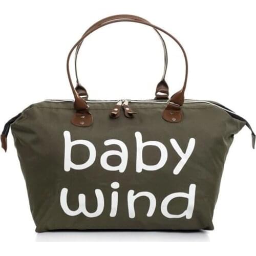 Baby Wind Printed Large Volumes of Khaki Mother Baby Care Shoulder Bag