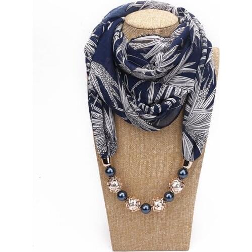 Designer scarf Women Necklace Pendant Scarf Chiffon Fashion Bohemia Neckerchief Foulard Femme Accessories Hijab Stores 180x47cm