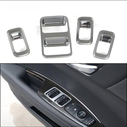 For Kia Optima K5 2016 2017 2018 Car Internal Door Window Lifter Controller Button Trim Decorative Bezels Matte Auto Parts