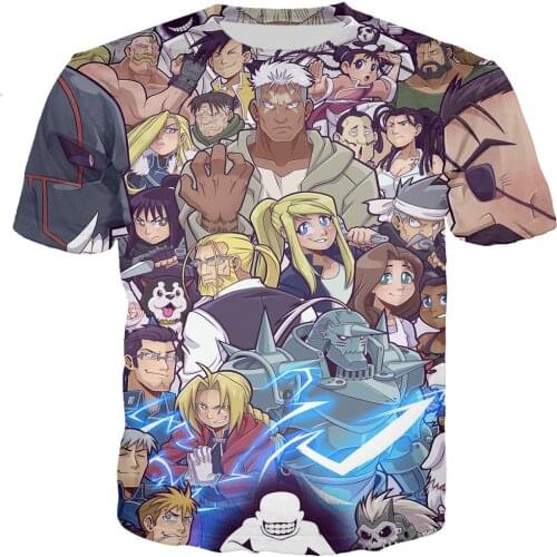 Fullmetal Alchemist Brotherhood T Shirt Men/women 3D Printed T-shirts Casual Harajuku Style Tshirt Streetwear Tops