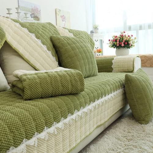 Living Room Sofa Cover Cotton Couch Cover Jacquard Sofa Cushion Four Seasons Sofa ToweL-shaped Couch Cover Protection Set