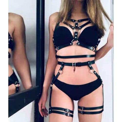 2021 Bdsm Kit Sexy Lingerie Garter Body Harness Leather Sex Toys for Women Sex Accessories Toys for Adults 18 Juguetes Sexuales