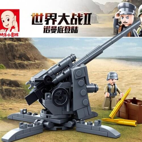 SLuban North Africa Campaign Series Anti-tank Gun Model Building Blocks Toy For Kids Birthday Christmas Gift Toys For Boys