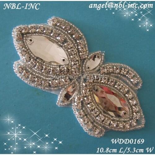 Crystal bridal beaded rhinestone applique for dress,bag, headband DIY iron on WDD0169