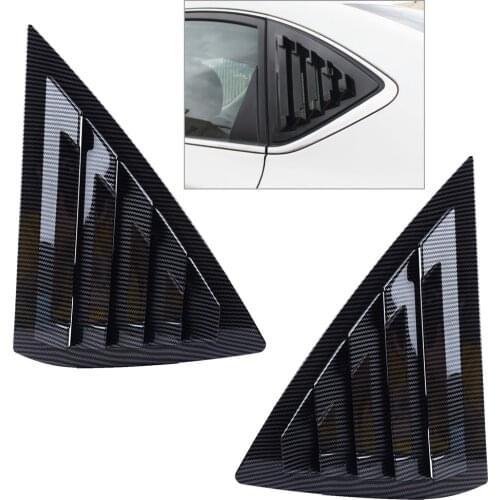 Beler Carbon Fiber Style Auto Rear Window Louver Vent Cover Fit For Nissan Sentra Sedan 2013 2014 2015 2016 2017 2018 2019